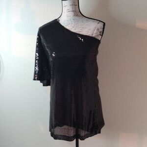 Ark & Co Black Asymmetrical One Shoulder Dress